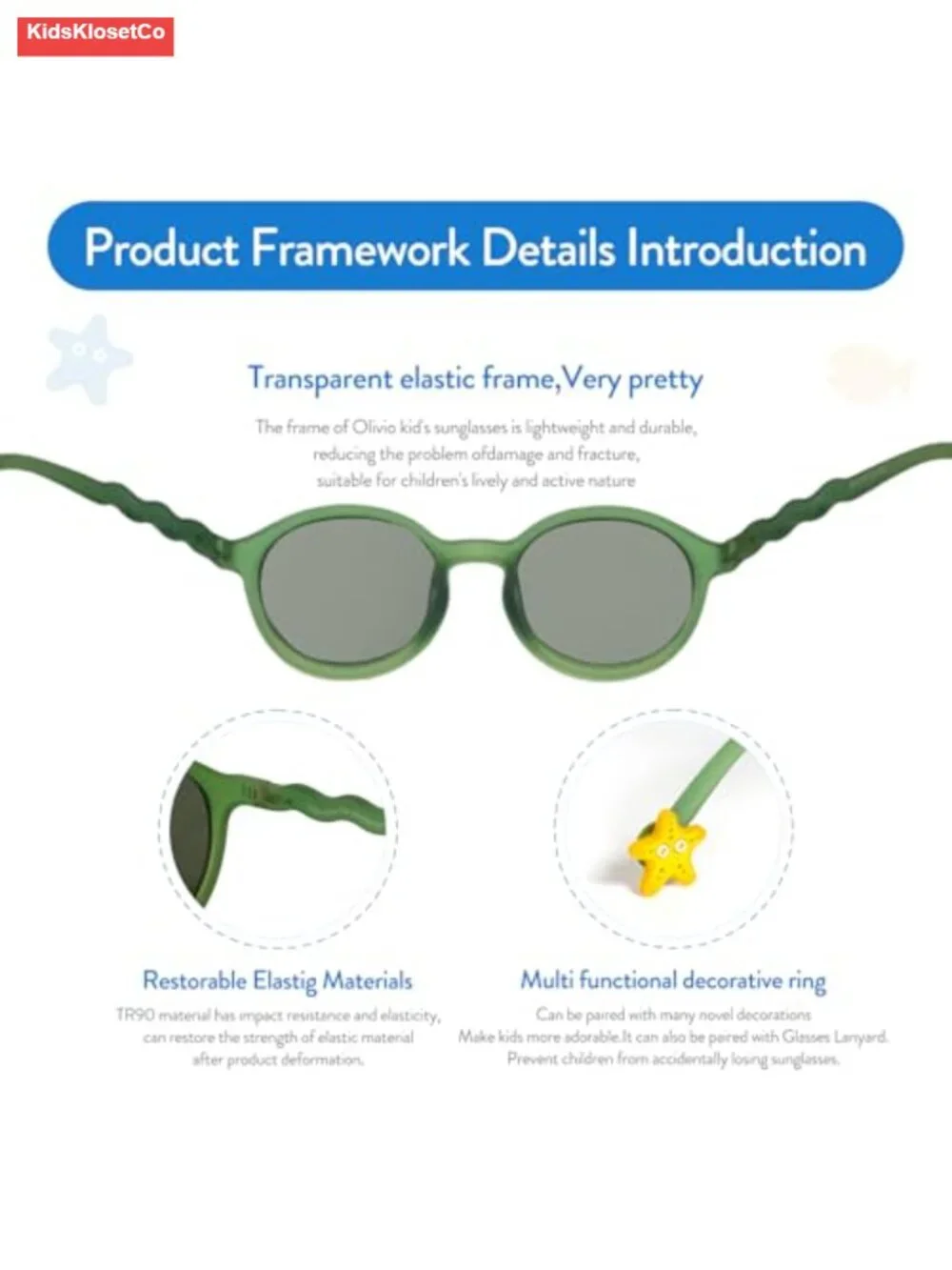 Polarized Kids Sunglasses UV400 Protection TAC Lenses TR90 Frame